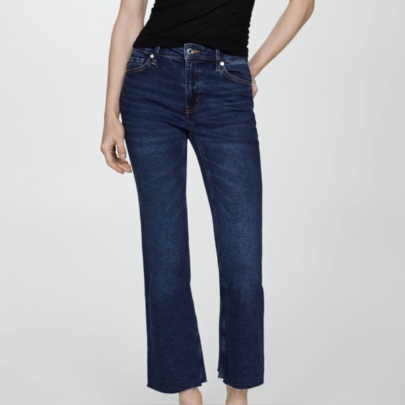 Mango Denim - MANGO Sienna Mid-rise Flared Cropped Ankle Jeans